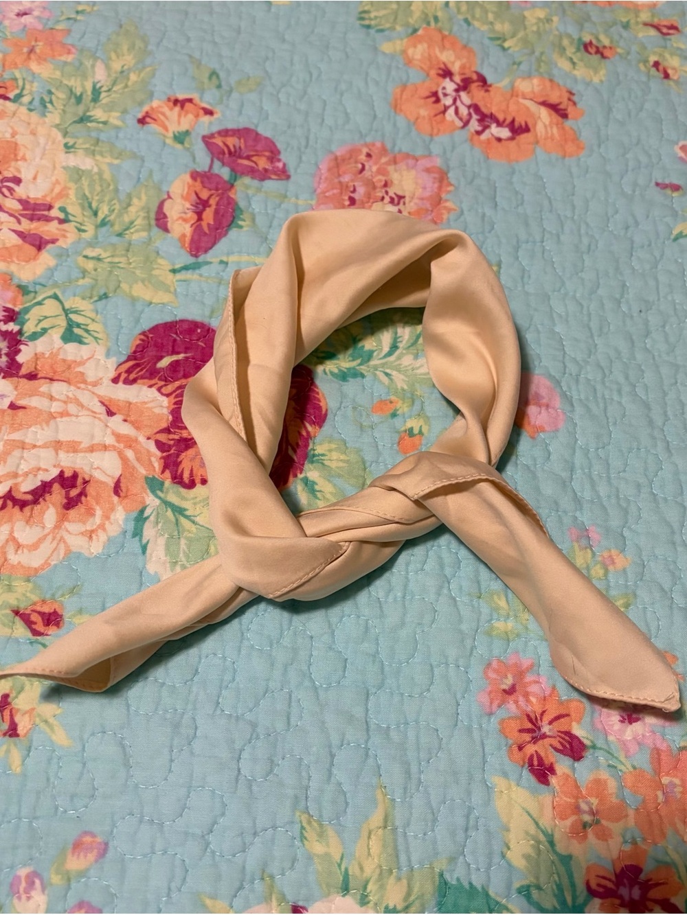 Beige Satin Neck Scarf - Classic Women's Accessory